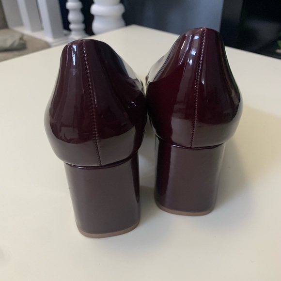 Zara metallic block burgundy patent heels size 39 - Picture 2 of 7